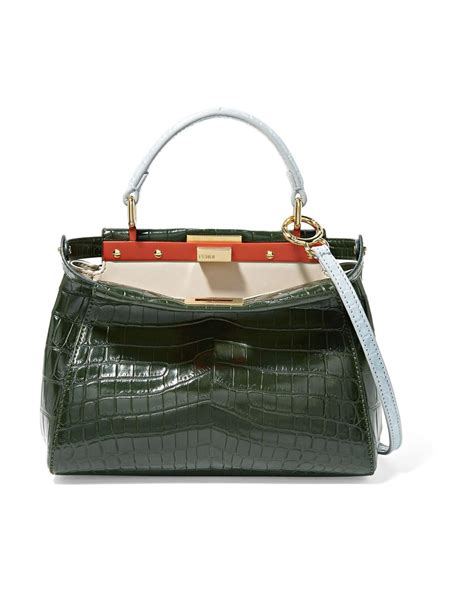 fendi crocodile bag green|Peekaboo Mini .